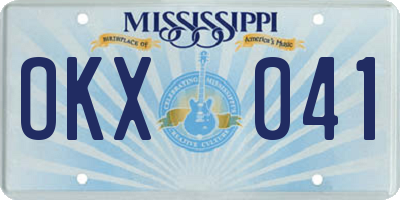 MS license plate OKX041
