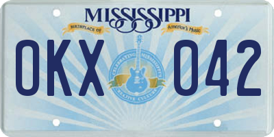 MS license plate OKX042