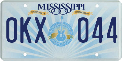 MS license plate OKX044