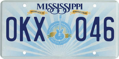 MS license plate OKX046