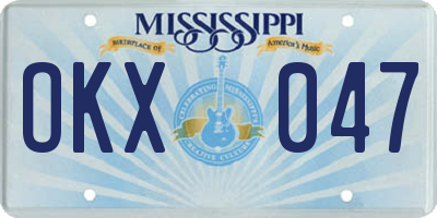 MS license plate OKX047