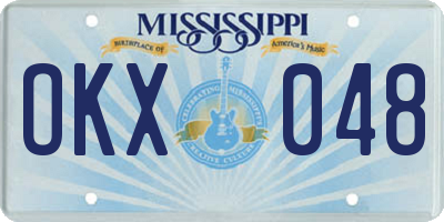 MS license plate OKX048