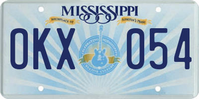 MS license plate OKX054