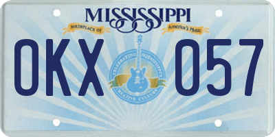 MS license plate OKX057
