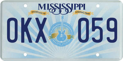 MS license plate OKX059
