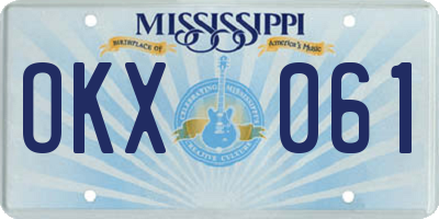 MS license plate OKX061