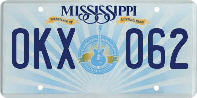 MS license plate OKX062