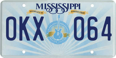 MS license plate OKX064
