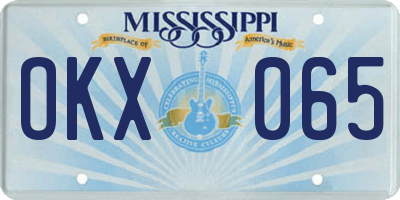 MS license plate OKX065