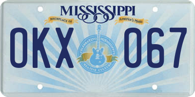 MS license plate OKX067