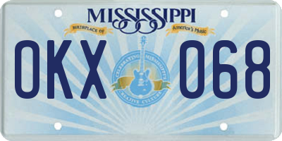 MS license plate OKX068