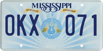 MS license plate OKX071
