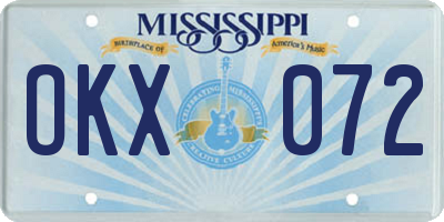 MS license plate OKX072