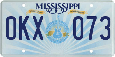 MS license plate OKX073