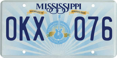 MS license plate OKX076