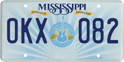 MS license plate OKX082