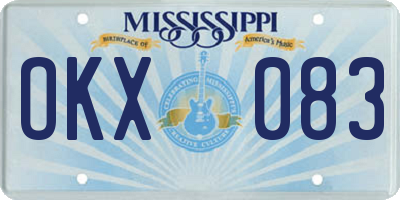 MS license plate OKX083