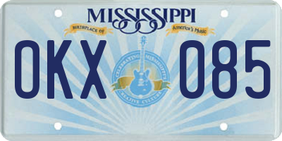 MS license plate OKX085