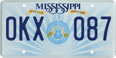 MS license plate OKX087