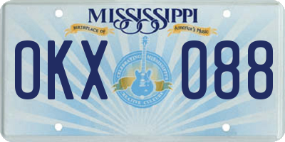 MS license plate OKX088