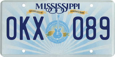 MS license plate OKX089