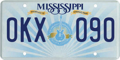 MS license plate OKX090