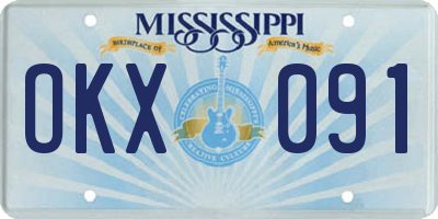 MS license plate OKX091