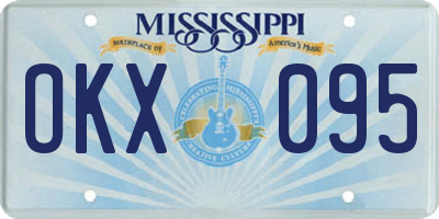MS license plate OKX095