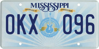 MS license plate OKX096