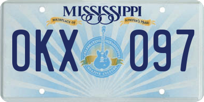 MS license plate OKX097