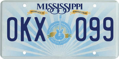 MS license plate OKX099