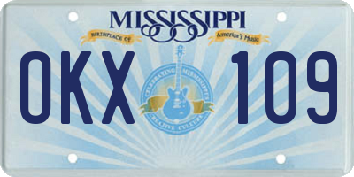 MS license plate OKX109