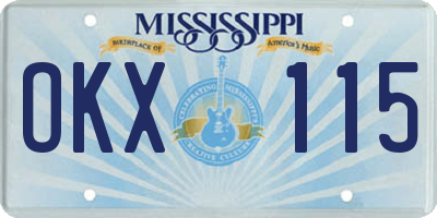 MS license plate OKX115