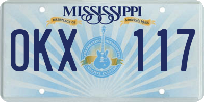 MS license plate OKX117