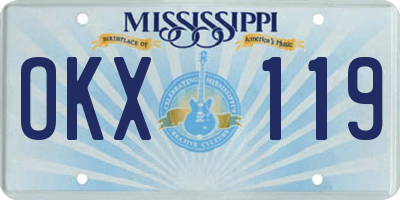 MS license plate OKX119