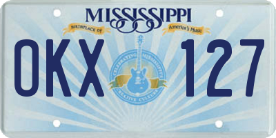 MS license plate OKX127