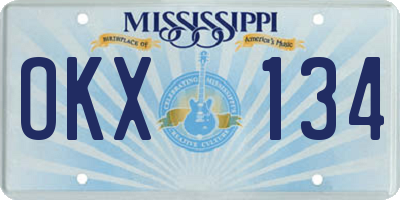 MS license plate OKX134