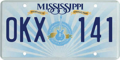 MS license plate OKX141