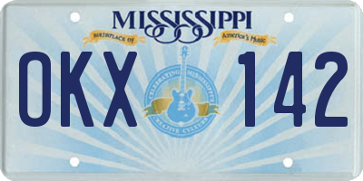 MS license plate OKX142