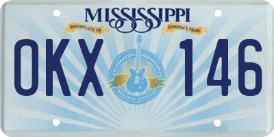 MS license plate OKX146