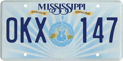 MS license plate OKX147