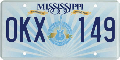 MS license plate OKX149