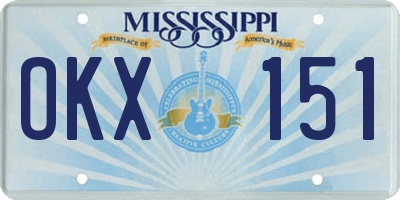 MS license plate OKX151
