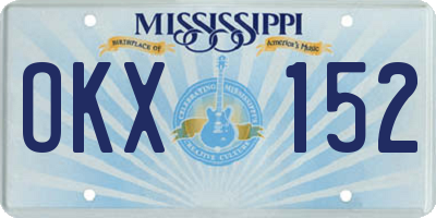 MS license plate OKX152