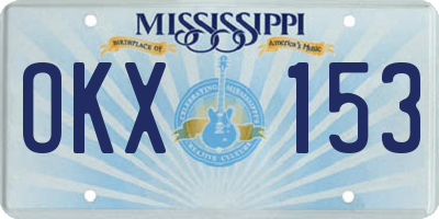 MS license plate OKX153