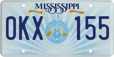 MS license plate OKX155