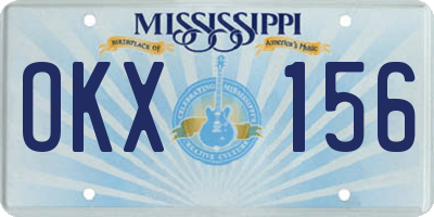 MS license plate OKX156