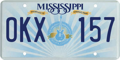 MS license plate OKX157