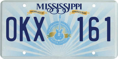 MS license plate OKX161