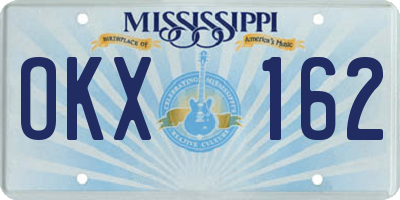 MS license plate OKX162